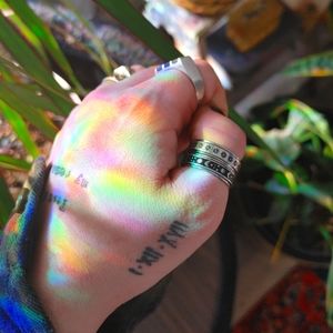 Set of 2 Sun/Moon/Flower Stainless Steel Rings